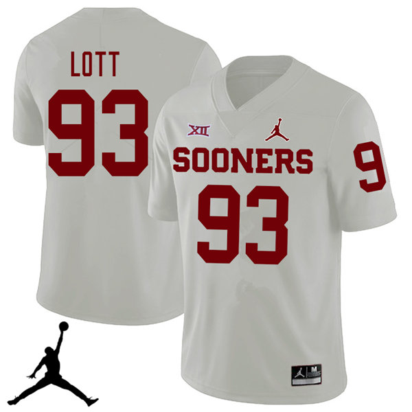Oklahoma Sooners #93 Tyreece Lott 2018 College Football Jerseys Sale-White